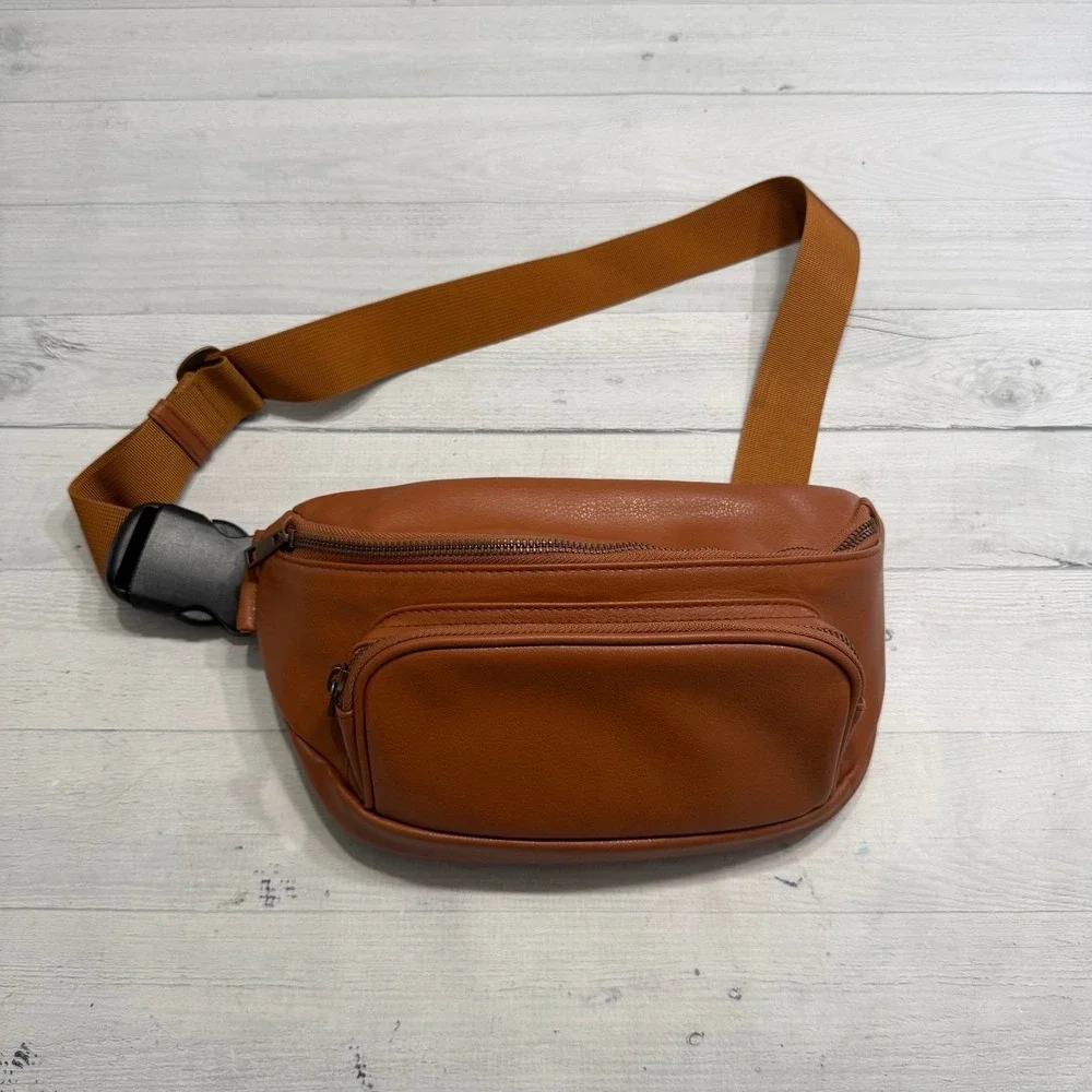 Kibou Vegan Premium Leather Fanny Pack Diaper Bag With Detachable Changing pad